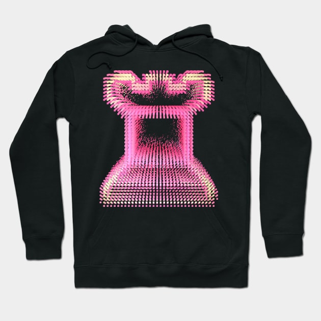 Pointillist Rook: Girl-Friendly Chess Art Hoodie by donovanh